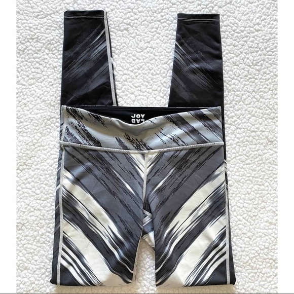 Joy Lab Gray & White Patterned Athletic Workout Leggings - Picture 1 of 5